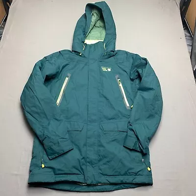 Mountain Hardware Jacket Mens Medium Blue Dry Q Coat Snowboard Hiking Hood • $39.99
