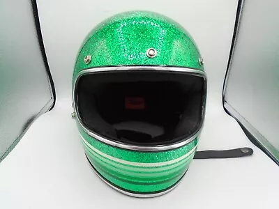 Biltwell 'GRINGO' DOT Helmet Green Metal Flake Motorcycle Never Worn • $90