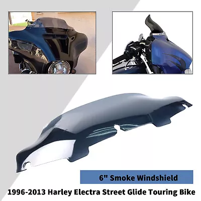 6  Smoke Wave Windshield For Harley Touring Bike Electra Street Glide 96-13 FLHX • $19.93