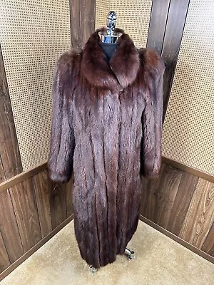 Vintage Neustadter Furs 44  Long Canadian Sable Fur Coat Jacket Large 10 - 12 • £1922.74