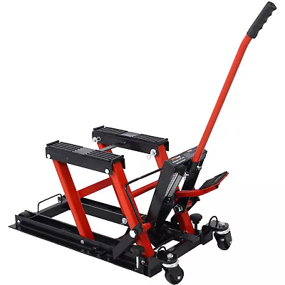 Portable Hydraulic Motorcycle Lift Jack 1500LBS ATV Scissor Hoist Stand 4 Wheels • $196.16