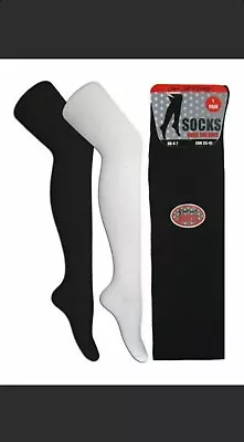 £14.99 • Buy 1,3,6 Ladies Girls Plain Over The Knee Socks Thigh High Back 2 School Socks Lot