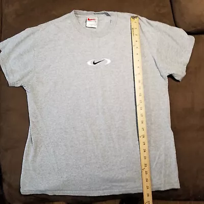 Vtg Nike Center Swoosh Tee Heathered Gray Large (excellent But One Loose Seem ) • $9.95