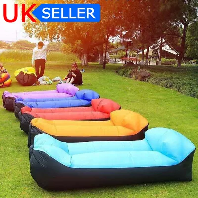 Outdoor Inflatable Sofa Air Bed Lounger Sofa Lay Sack Hangout Camping Beach Bags • £13.98