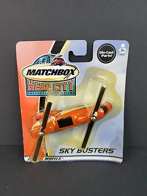 2002 Matchbox Hero City Sky Busters Transport Helicopter Orange Diecast • $8.46