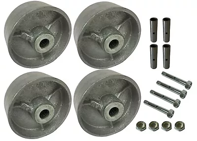 4 Heavy Duty Caster Wheels Set 4  5  6  8  Steel Wheels Set With Bearing & Kit • $71.22