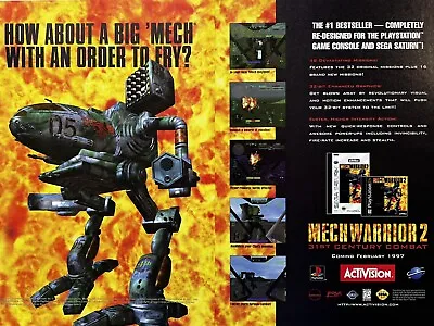 MechWarrior 2: 31st Century PS1 Sega Saturn 1996 Print Ad/Poster 40x27cm NEX12 • $23.50