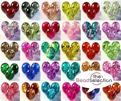 Crackle Glass Round Beads Buy Any 6 Pay For 3 200x 4mm 100x 6mm 50x 8mm 25x 10mm • £2.49