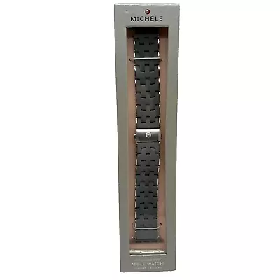 Michele Grey Silver Silicone 38/40mm 42/44mm Apple Watch Band MS20GP230029 $295 • $180