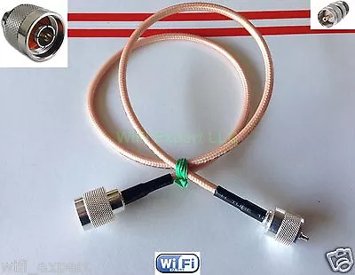 Rg142 Low Loss Coax Rf Cable Pl259 Uhf Male To N Type Male/female Straight Usa • $30.52