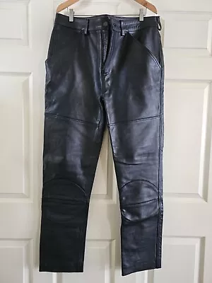 South Beach Leather 5 Pocket Jeans Style Real Leather Pants Biker Motorcycle • $100