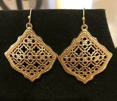 New! Designer Inspired NEW Square Moroccan Earrings In Gold • $14.98