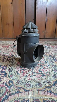 Sweet Antique Metal Tin Primitive Bullseye Dietz Lantern 8  Patina • $90