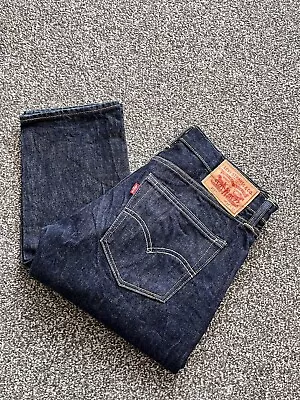 Levis 511 Dark Indigo Blue Slim Straight Selvedge Jeans 32x32 Selvage • £59.99