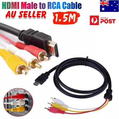 HDMI Male To 3 RCA Composite AV Audio Video Adapter Converter Cable For HDTV PS3 • $8.99