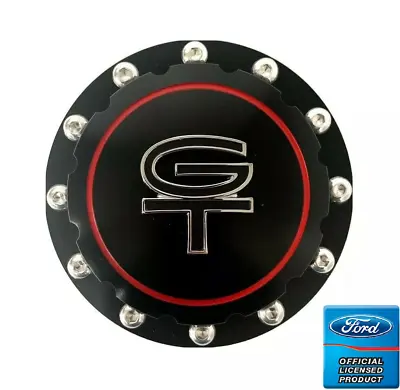 Black Billet Twist On Style Gas Cap W/ GT Emblem For 1964-1973 Ford Mustang • $134.95