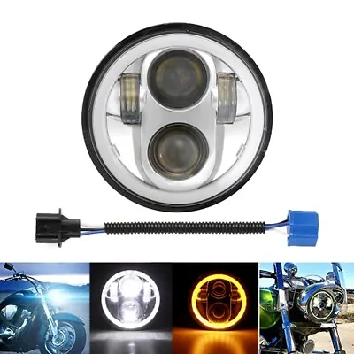 1PC 5.75 Inch LED Motorcycle Headlight Kit DRL For 2002-2008 VTX 1800 VTX 1300 • $31.99