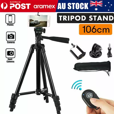 Professional Camera Tripod Stand Mount Remote + Phone Holder For IPhone Samsung • $11.90