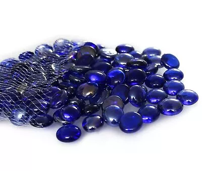 Decorative Royal Blue Glass Pebble Stones Beads Vase Nuggets Wedding Decoration • £3