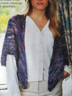 WRAP SHAWL ~ Lace Weight Yarn  -  Knitting Pattern NEW • £2.50