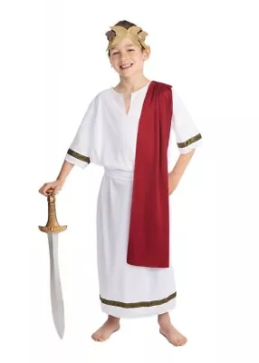 £7.99 • Buy Child Roman Emperor Fancy Dress Boys Greek Egyptian Costume Warrior Outfit