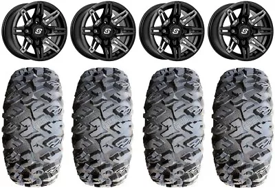 Sedona Rukus 14  Wheels Black +30mm 28  MotoClaw Tires Kawasaki Mule Pro FXT • $1509.44