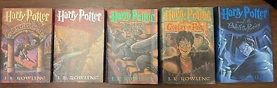 Harry Potter Hardcover Set Books 1-5 J.K. Rowling 1st Owner Books • $22