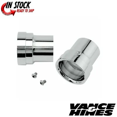 Vance & Hines Replacement / Optional Chrome Straight Cut Billet End Caps (pr) • $179.99