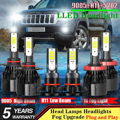 For Jeep Grand Cherokee 2011 2012 2013 Combo LED Headlight+Fog Light Bulbs Kits • $39.64
