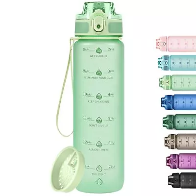 32oz Motivational Water Bottles With Time Marker & Fruit Strainer Single Color W • $20.20