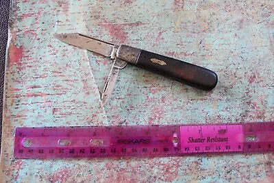 Vintage German Solingen G H Ebony Wood 2 Blade Jack Knife • $0.01