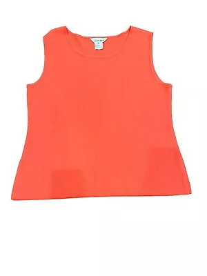 Exclusively Misook Blouse Women's Sz XL Orange Knit Tank Shell Sleeveless • $33