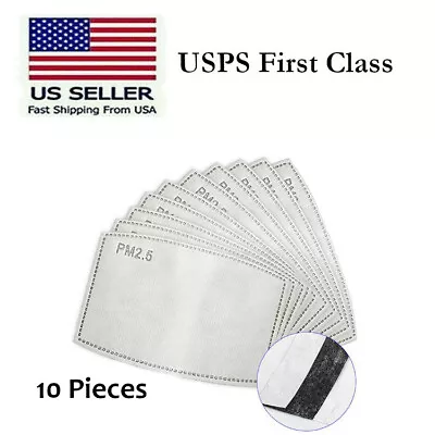 10 Pack Adult PM2.5 5 Layer Carbon Super Fresh Air Face Mask Filter Replacements • $3.95