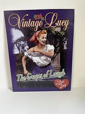 I LOVE LUCY Lucille Ball Tin Sign THE GRAPES OF LAUGH 12.5  X 16  Nice • $9.99