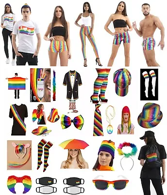 Gay Pride T-Shirt Printed Rainbow Socks Tie Fancy Dress Costume Accessories   • £5.25
