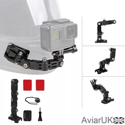 Gopro Helmet Mount Pivot Arm Clamp SJCAM DJI Osmo Insta360 Motorbike Motor Cycle • £5.24