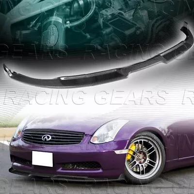 Gt-style Carbon Look Front Bumper Spoiler Lip Fit 03-07 Infiniti G35 2dr Coupe • $87.95