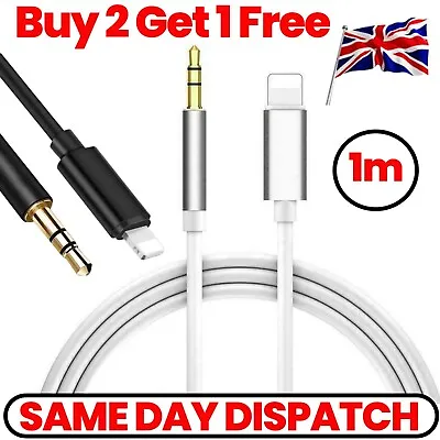 3.5mm Jack AUX Adapter Cable Cord To Car Audio For IPhone 7 8 X XS 11 12 13 PRO • £4.29