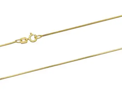 9ct Yellow Gold Diamond Cut Square Snake Jewellery Chain 16-18  Necklace • £100.90