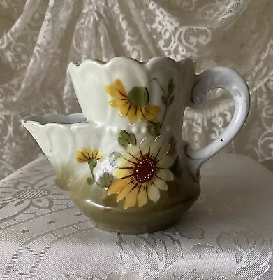 Lovely Old Vintage Shaving Mug With Painted Flowers Daisies #2 • $48