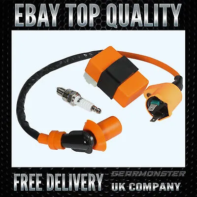 For GY6 50cc 125cc 150cc Scooter ATV Racing Ignition Coil Spark Plug CDI Box Set • £9.99