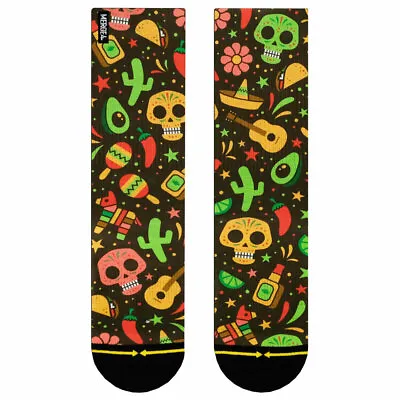 Merge4 Crew Socks Si Se Puede Sugar Skull Swanky Taco Party • $22