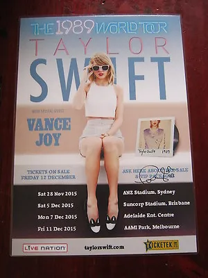 Taylor Swift - The '1989'  2015  Australian Tour SIGNED AUTOGRAPHED  Poster • $27.95