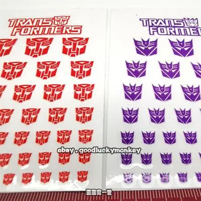 Two Transformer Autobot Red Decepticons Purple G1 Symbol Logo Sign Sticker Decal • $5.97