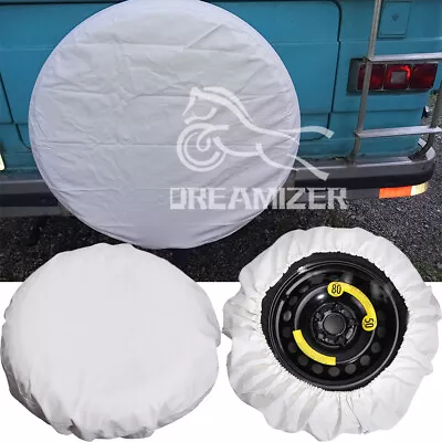 17  Vinyl Spare Tire Wheel Cover Dustproof White For Dodge Motorhome Trailer RV • $25.13