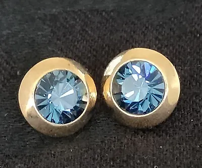 Jewellery Marks And Spencer Gold Tone Metal And Blue Glass Pierced Earrings  • £6