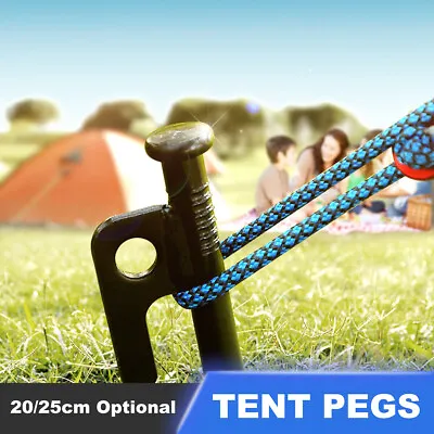 $9.98 • Buy Heavy Duty Tent Pegs Steel Camping Hiking Outdoor Ground Stakes Metal Nail Au