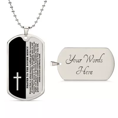 Prayer To The Devine Mercy Dog Tag Necklace #1 Optional Engraving Christian Gift • $54.95