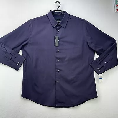 Van Heusen Mens Size XL Purple Striped Long-sleeve Button Down Shirt 17 - 17 ½ • $19.99