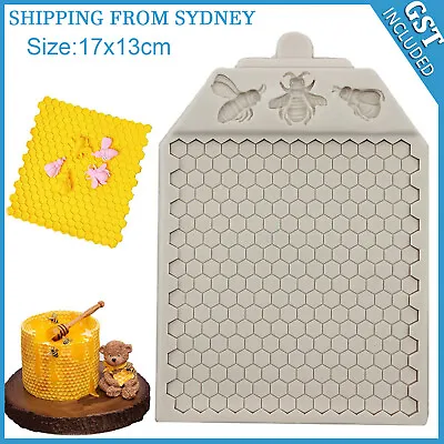 Bee Honeycomb Silicone Cake Fondant Sugarcraft Mold Chocolate Baking Moulds Tool • $5.99